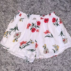 cute floral white shorts